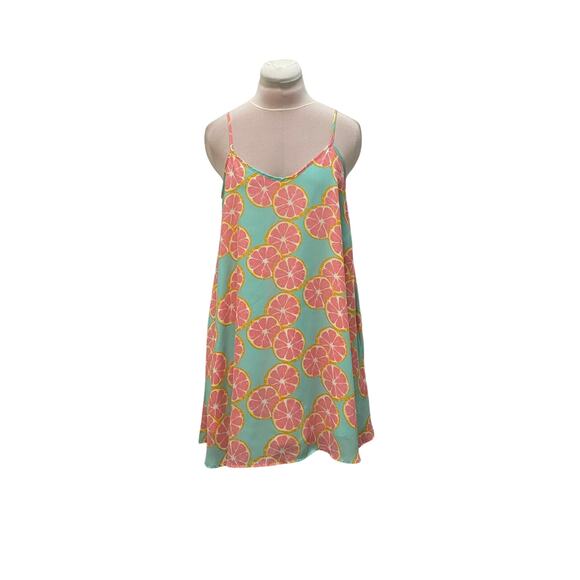 LAUREN JAMES Lola Swing Dress Main Squeeze SMALL Flowy Lined Thin Strap Summer - Picture 2 of 8